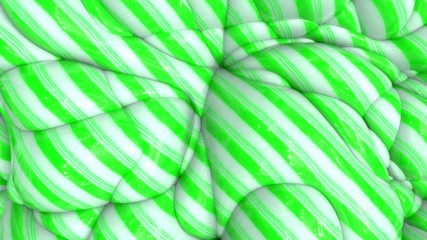 Wall Mural - 3d animation of abstract striped background. Lollipop wavy surface with ripples.