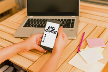 Fototapete - Text sign showing Data Recovery. Business photo showcasing process of salvaging inaccessible lost or corrupted data