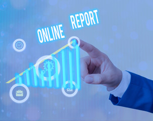 Fototapete - Conceptual hand writing showing Online Report. Concept meaning to give a description of something or information about it
