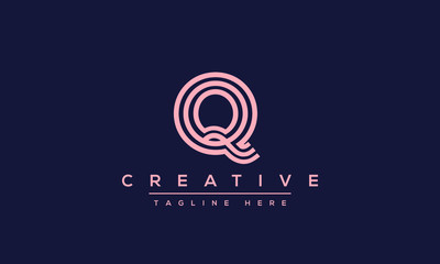 Aufkleber - Abstract monogram letter Q logo icon design. Minimalist Q QQ creative initial based vector template.