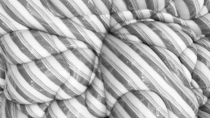 Wall Mural - 3d animation of abstract striped background. Lollipop wavy surface with ripples.