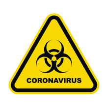 Coronavirus Warning Sign In A Triangle Vector Illustration. Global Epidemic Of 2019-nCov Covid-19.