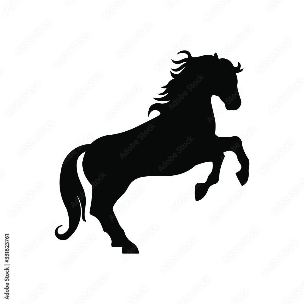 horse icon silhouette vector logo template Stock Vector | Adobe Stock