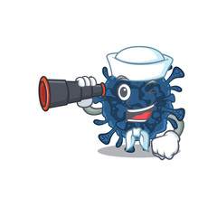 Poster - Decacovirus in Sailor cartoon character design with binocular