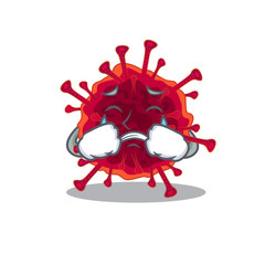 Sticker - A Crying pedacovirus cartoon mascot design style