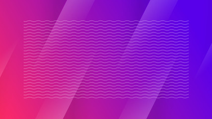 Poster - landing page with waves, gradient abstract background