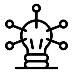 Poster - Community light bulb icon. Outline community light bulb vector icon for web design isolated on white background