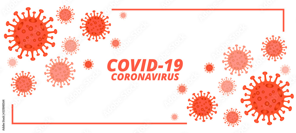 covid-19 novel coronavirus banner with microscopic viruses Stock Vector ...
