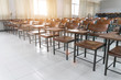 © EduLife Photos - Schools in Asian shutdown due to spreading of the Crononaviru or COVID-19. An empty classroom with no student.