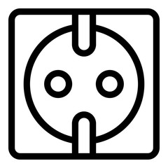 Poster - electric socket icon. outline electric socket vector icon for web design isolated on white backgroun