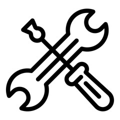 Poster - Repairman tool screwdriver icon. Outline repairman tool screwdriver vector icon for web design isolated on white background