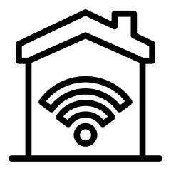 Poster - Smart house icon. Outline smart house vector icon for web design isolated on white background