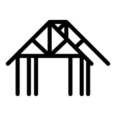 Poster - House frame icon. Outline house frame vector icon for web design isolated on white background