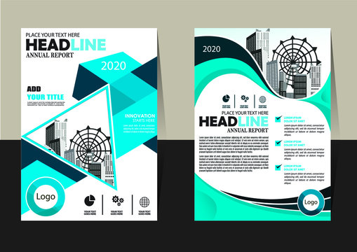 Brochure design, cover modern layout, annual report, poster, flyer in A4 with colorful triangles, geometric shapes for tech, science, market with light background