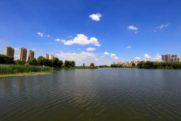 Summer Landscape of Waterfront City, Tangshan City, China