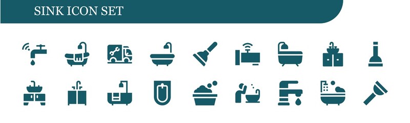 Sticker - sink icon set