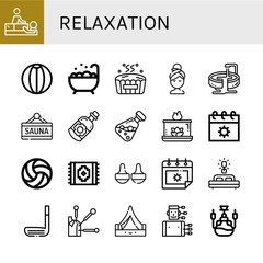 Poster - relaxation icon set