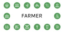 farmer simple icons set