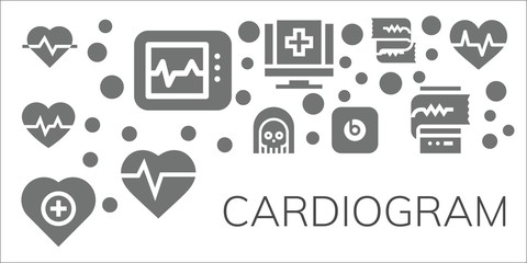 Wall Mural - cardiogram icon set