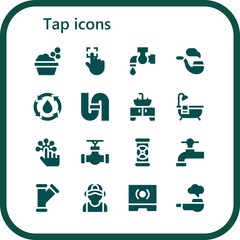 Wall Mural - tap icon set