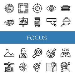 Wall Mural - focus simple icons set