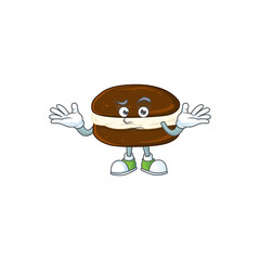 Canvas Print - A picture of smirking whoopie pies cartoon character design style