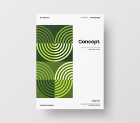 Amazing business presentation vector A4 vertical orientation front page mock up. Modern corporate report cover abstract geometric illustration design layout. Company identity brochure template.