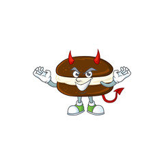 Wall Mural - Cartoon picture of whoopie pies in devil cartoon character design