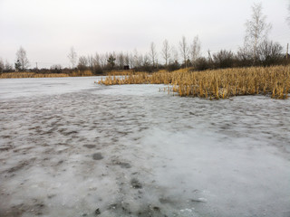 Poster - Ice on the lake. Nature