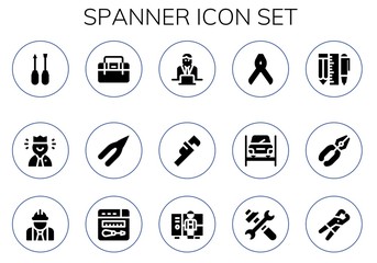 Canvas Print - spanner icon set