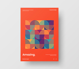 Amazing business presentation vector A4 vertical orientation front page mock up. Modern corporate report cover abstract geometric illustration design layout. Company identity brochure template.