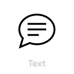 Text message social icon. Editable line vector.