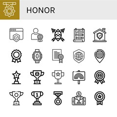 Canvas Print - honor icon set