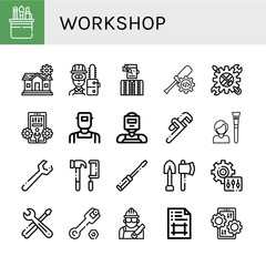 Wall Mural - workshop icon set