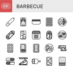 Poster - barbecue icon set