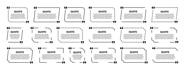 Poster - Quote box frame set. Vector template design. Frame for info text or quote.