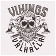 © Oleg - T-shirt or poster design with illustration of a Viking skull with beard