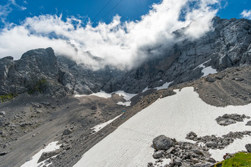 Beautiful hike and climb to the Zugspitze near Ehrwald and Eibsee, the highest mountain in Germany