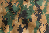 Fototapeta Zachód słońca - US marine marpat digital camouflage fabric texture background, Nylon, Cotton, Marpat.