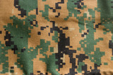 Fototapeta Zachód słońca - US marine marpat digital camouflage fabric texture background, Nylon, Cotton, Marpat.