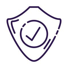 Poster - shield security with check symbol line style icon