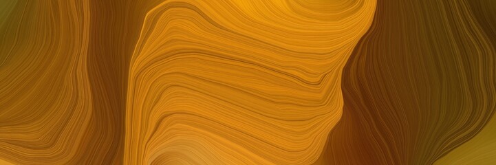 Poster - very futuristic background banner with chocolate, dark golden rod and saddle brown color. abstract waves illustration
