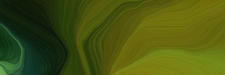 Poster - very futuristic banner with waves. abstract waves design with dark olive green, very dark green and olive drab color