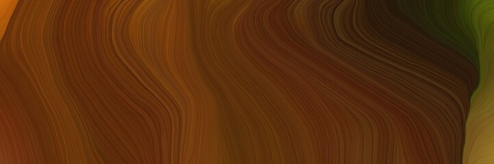 Poster - very futuristic background banner with chocolate, saddle brown and very dark green color. curvy background design