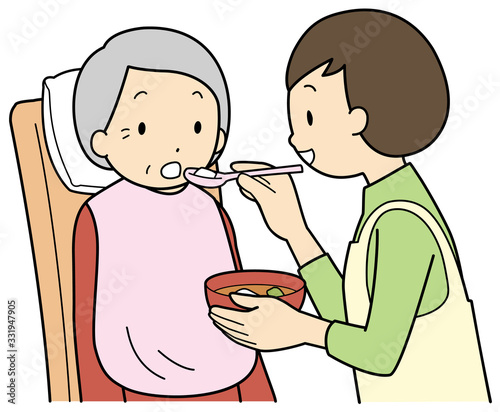 食事の介助 Stock イラスト Adobe Stock