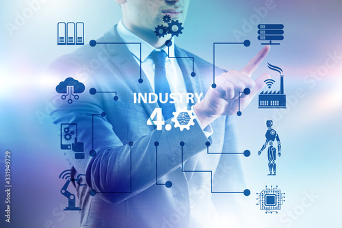 Cuadros en Lienzo Modern industry 4.0 technical automation concept