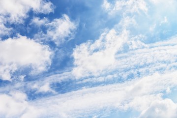 Wall Mural - Incredible blue sky with beautiful white clouds. Clouds floating on blue sky