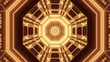 Vivid abstract psychedelic octagon corridor pattern for background with gold and brown colors