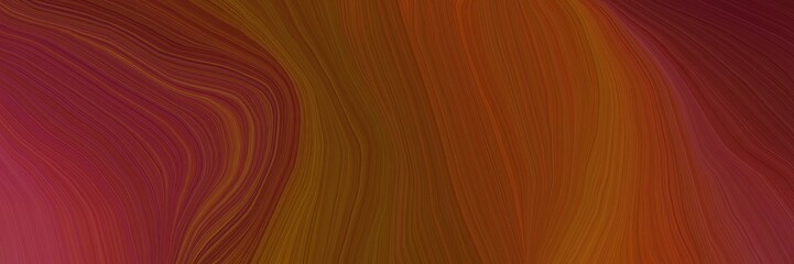 Poster - modern futuristic banner background with chocolate, saddle brown and sienna color. smooth swirl waves background design