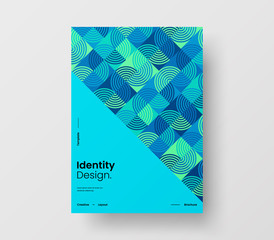 Amazing business presentation vector A4 vertical orientation front page mock up. Modern corporate report cover abstract geometric illustration design layout. Company identity brochure template.